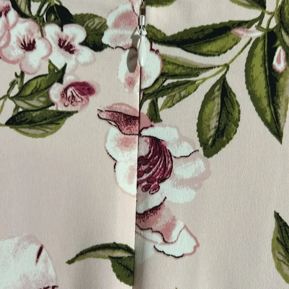White House Black Market Pink Floral Long Sleeve Dress